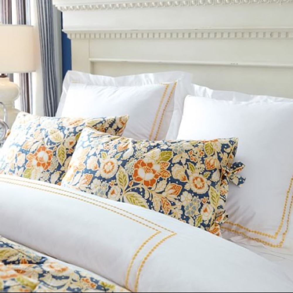 Pottery Barn Maggie Floral Batted Side Tie Standard Shams - Set of two - Picture 13 of 16